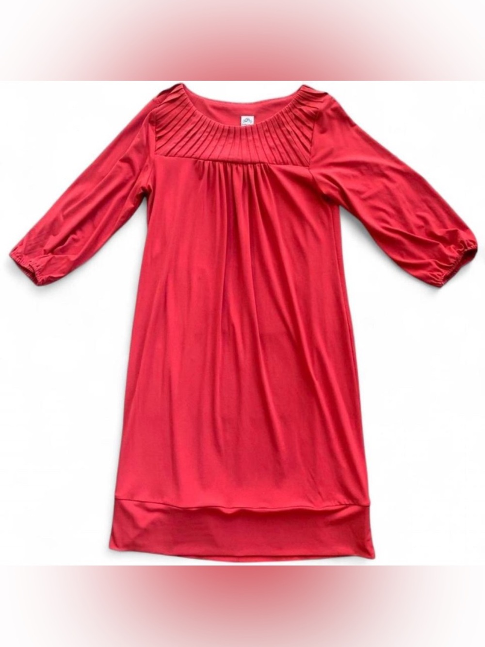 Retro Twee Babydoll Rust Colored Dress with Pleated Neckline